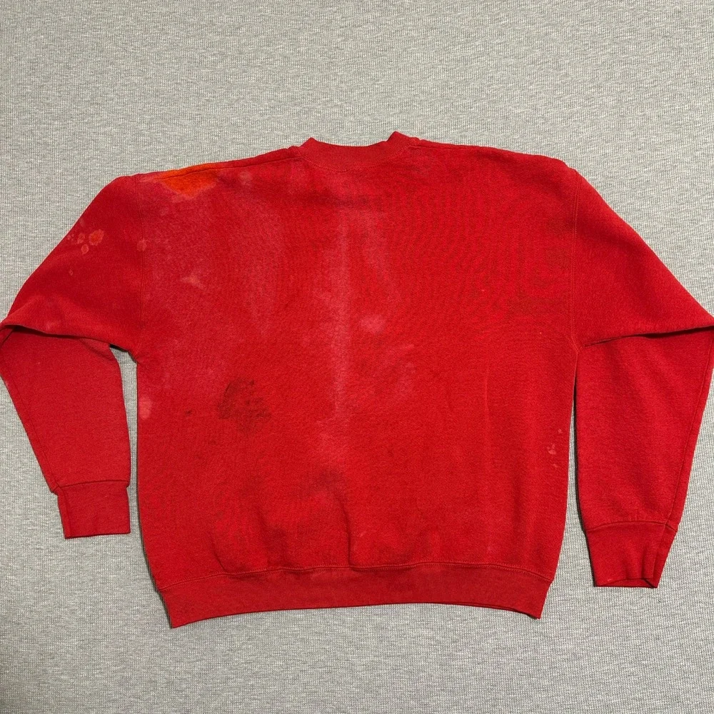 Vintage Disney Mickey Mouse MVP Embroidered Red Crewneck Sweatshirt Mens Size L